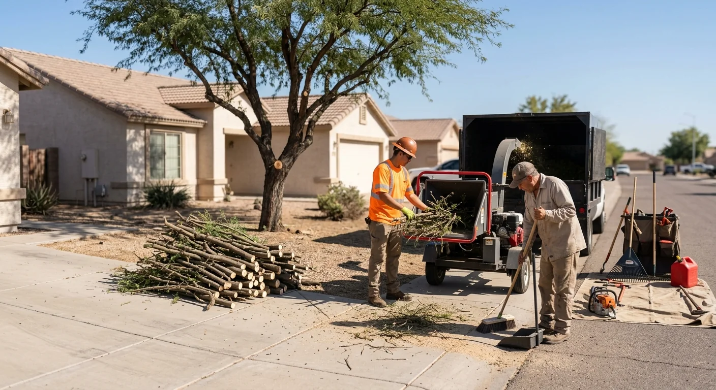 Trimmed branches and tidy cleanup after a residential tree pruning job in Avondale